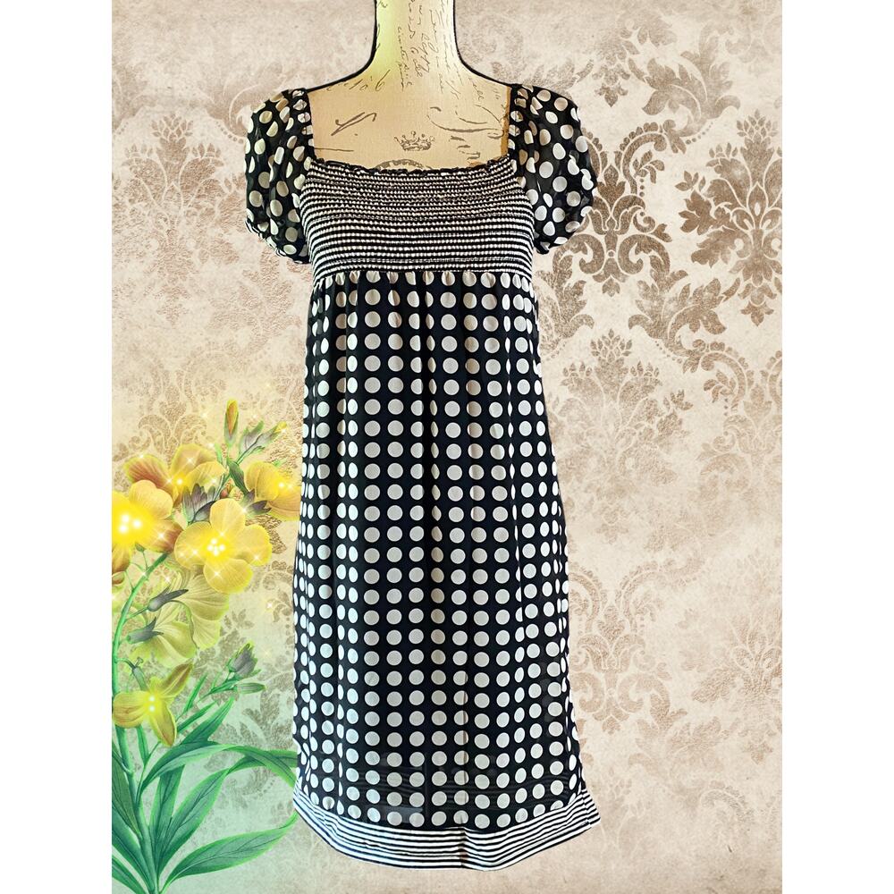 2 Hip Preppy Baby Doll Girls 16 Polka Dots & Stripes Smocked Cottage Dress